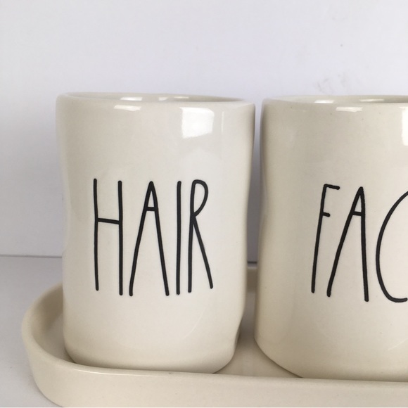 Rae Dunn Artisan Collection by Magenta Hair Face Nails Ceramic Set with Tray - Picture 2 of 12